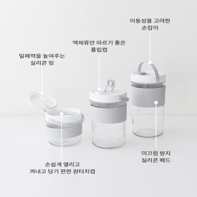 3단 오픈 유리 밀폐용기 2000ml