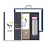 [송월] 스누피 리버40 세면타월 140g 1P+마이보틀 500ml 1P 세트