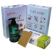 쿤달 주방세제500ml+크린백100매+코코넛수세미 세트(케이스 이미지 변경가능)