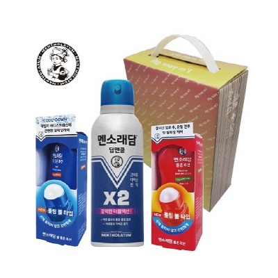 멘소래담 3종 세트 (딥앤쿨 에어로솔 150ml & 롤온 핫로션50ml & 롤온 쿨로션50ml)