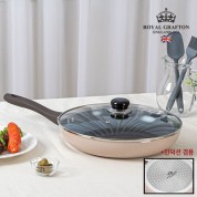 로얄그래프톤 크레마 인덕션겸용(IH) 세라믹코팅 후라이팬28cm + 유리뚜껑 2P