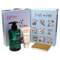 쿤달 주방세제500ML +과일나라 핸드에센스+코코넛수세미 세트(케이스 이미지 변경가능)