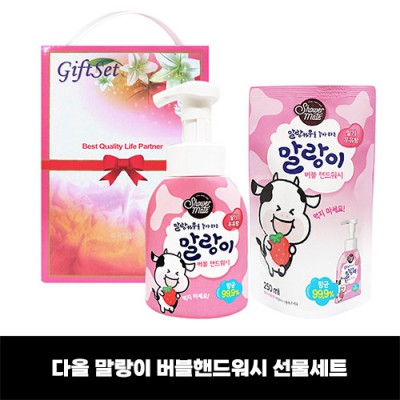 다올 말랑이 버블핸드워시 선물세트/핸드워시(용기형) 300ml,핸드워시(리필형) 250ml