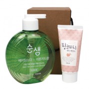 순샘 주방세제 500ml 피톤치트 + 과일나라 핸드에센스 + 크라프트 끈 케이스