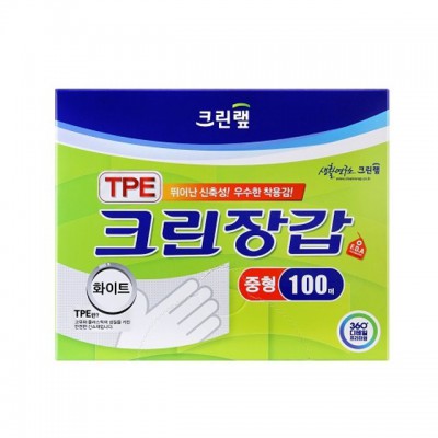 크린랩 TPE 크린장갑 100매 (중형)