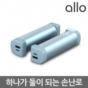 [알로코리아] 듀얼 충전식 자석형 손난로 보조배터리 alloWM500T [5000mAh]