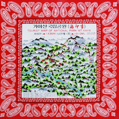 순면 등산관광지도 스카프, 54x54cm