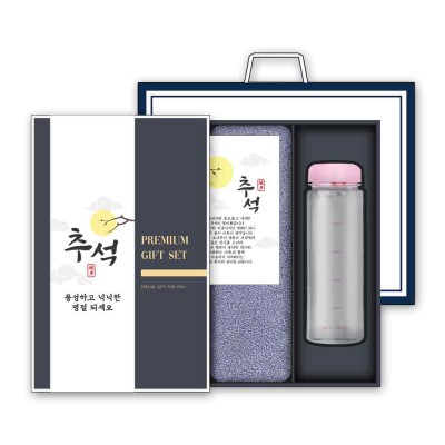 [송월] 40수 160g 세면타월 1P + 마이보틀 500ml 1P