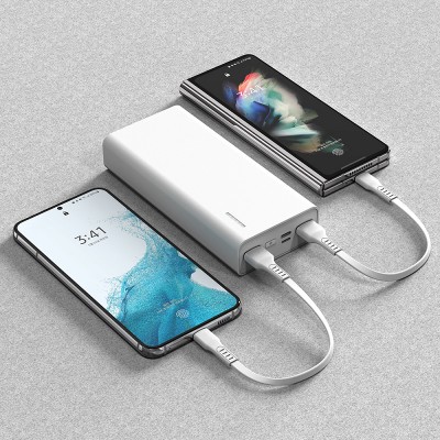 d015 10W 2대 동시충전 슬림피트 파워뱅크 20000mah 보조배터리+케이블