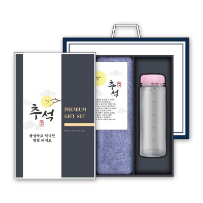 [송월] 항균 호텔타월 180g 1P+마이보틀 500ml 1P 세트