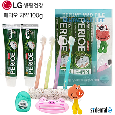 페리오치약100g 2p 덴탈2호 엠보싱칫솔 스펀지치실 선물세트