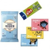 카카오프렌즈 크리넥스 휴대용 티슈 마이비데 물티슈 크린랩 3종 위생백 여행용세트