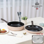 로얄그래프톤 크레마 인덕션겸용(IH) 세라믹코팅 후라이팬28cm + 궁중전골팬28cm 2P