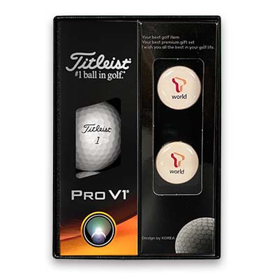 타이틀리스트 Prov1골프공3알+에폭시볼마커자석클립2set