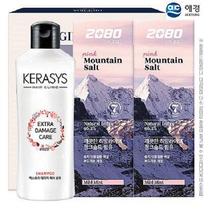 애경케라시스샴푸 2080히말라야핑크솔트치약100g2P 3종세트