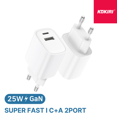 코끼리 KWC-S25P1C1A GaN 25W C타입 2포트 초고속 충전기(CtoC케이블&미포함)